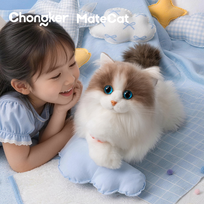 [Official Genuine] Chongker Hugable Meow Simulation Ragdoll Cat Intelligent Electronic Pet for Children
