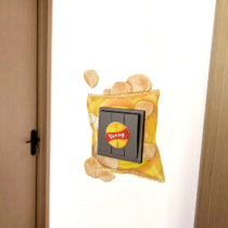 Switch frame cover logo sticker protective cover household socket wall high-end sticker anti-dirty cover ugly decoration creative food