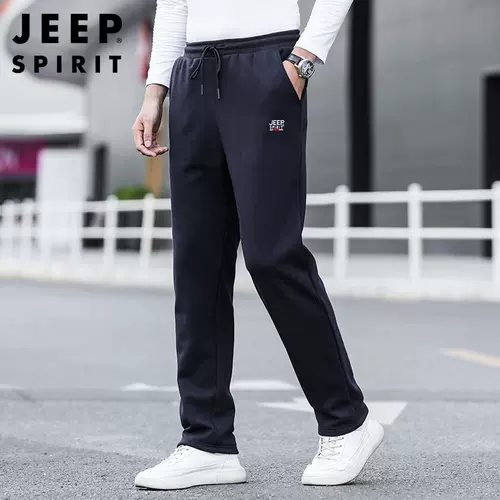 Jeep, джип, осенние спортивные хлопковые штаны для отдыха, свободный прямой крой