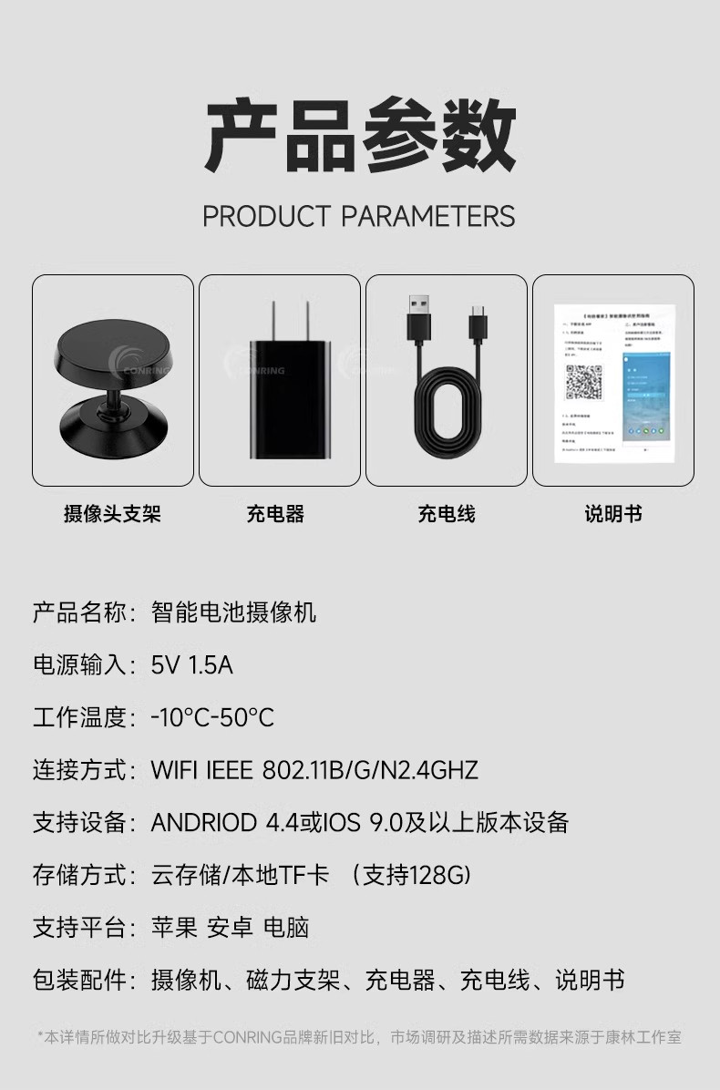 4g/5g摄像头 无线监控摄像头360度远程无网监控摄像头免插电用监控夜视