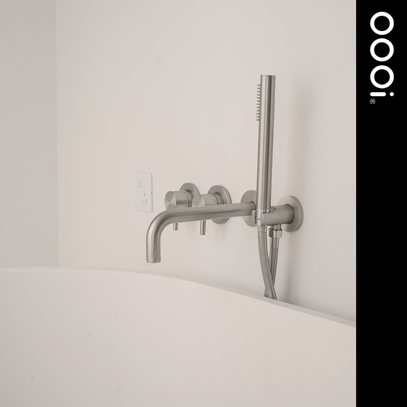 【OOOi】Minimalist brushed nickel dual-function concealed shower faucet and bathtub tap BSW002