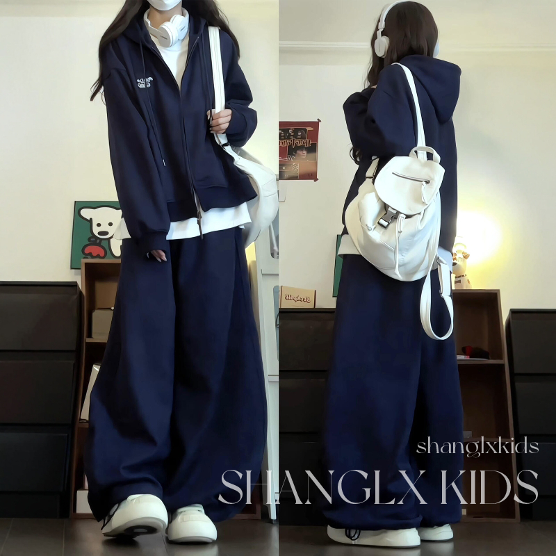 Крутая и милая одежда для больших детей, осенние костюмы для девочек, свитера, куртки, широкие брюки, детская новинка осени 2025 года