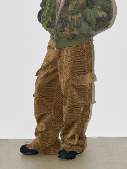 LIBERAFIT Waffel-Samt-Cargo-Taschenhose CORD-PLÜSCH-CARGO-HOSE