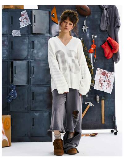 ＜认准原版，黄星同款＞ LIBERAFIT美式V领毛衣坑条针织长袖球衣