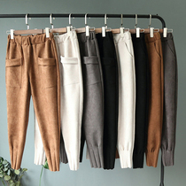 Casual Autumn Winter Women Pants Korean Elastic High Waist P