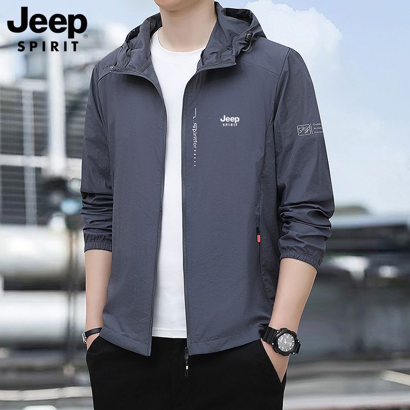 Jeep Jeep Sun Protection Clothing Men's Jacket Anti-Uv Skin Clothing Summer Ice Silk Sun Protection Clothing Hooded Ultra-Thin Windbreaker Jeep Jeep Sun Protection Clothing Men's Jacket Anti-Uv Skin Clothing Summer Ice Silk Sun Protection Clothing Hooded Ultra-Thin Windbreaker