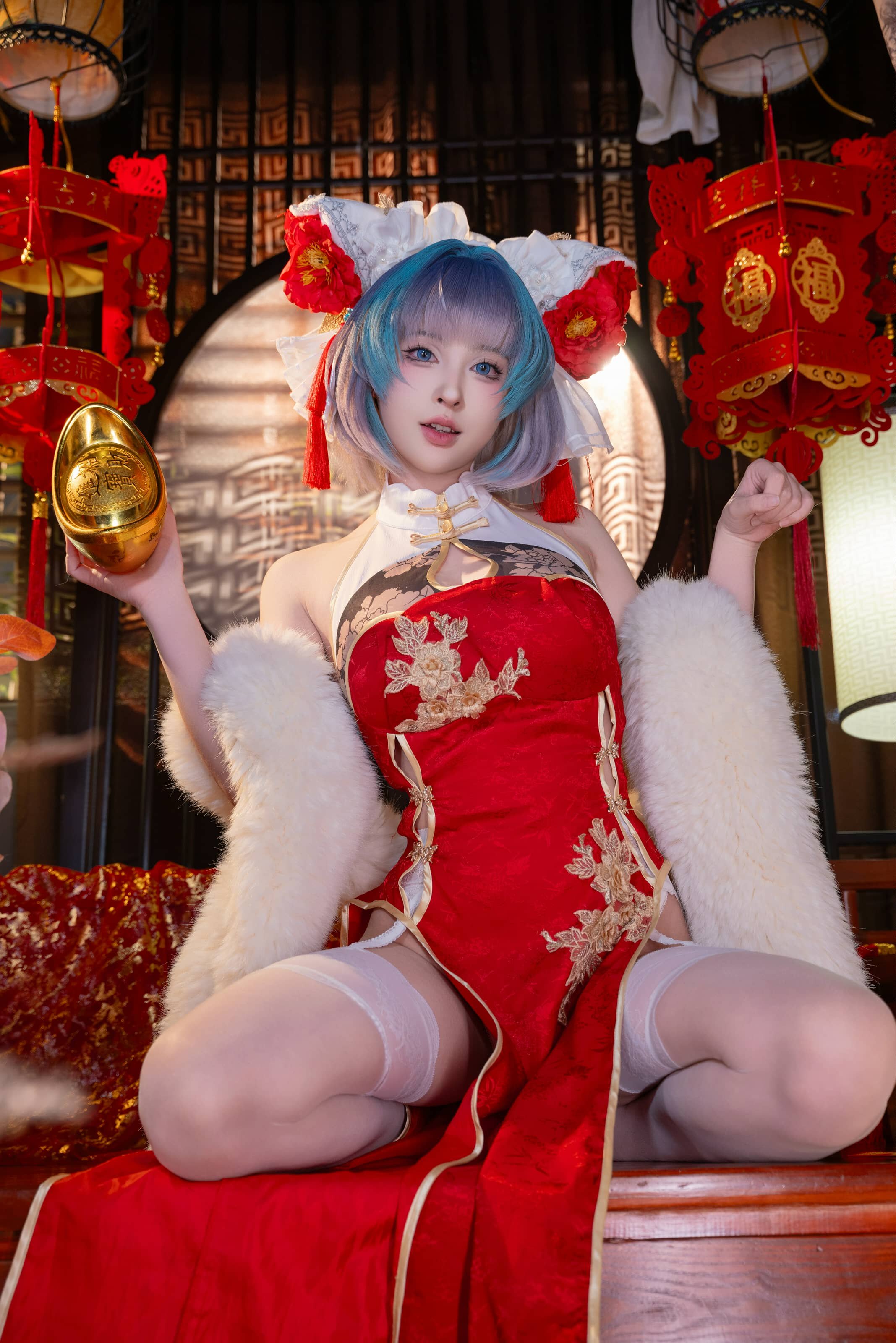 清水由乃 碧蓝航线 柴郡新春旗袍