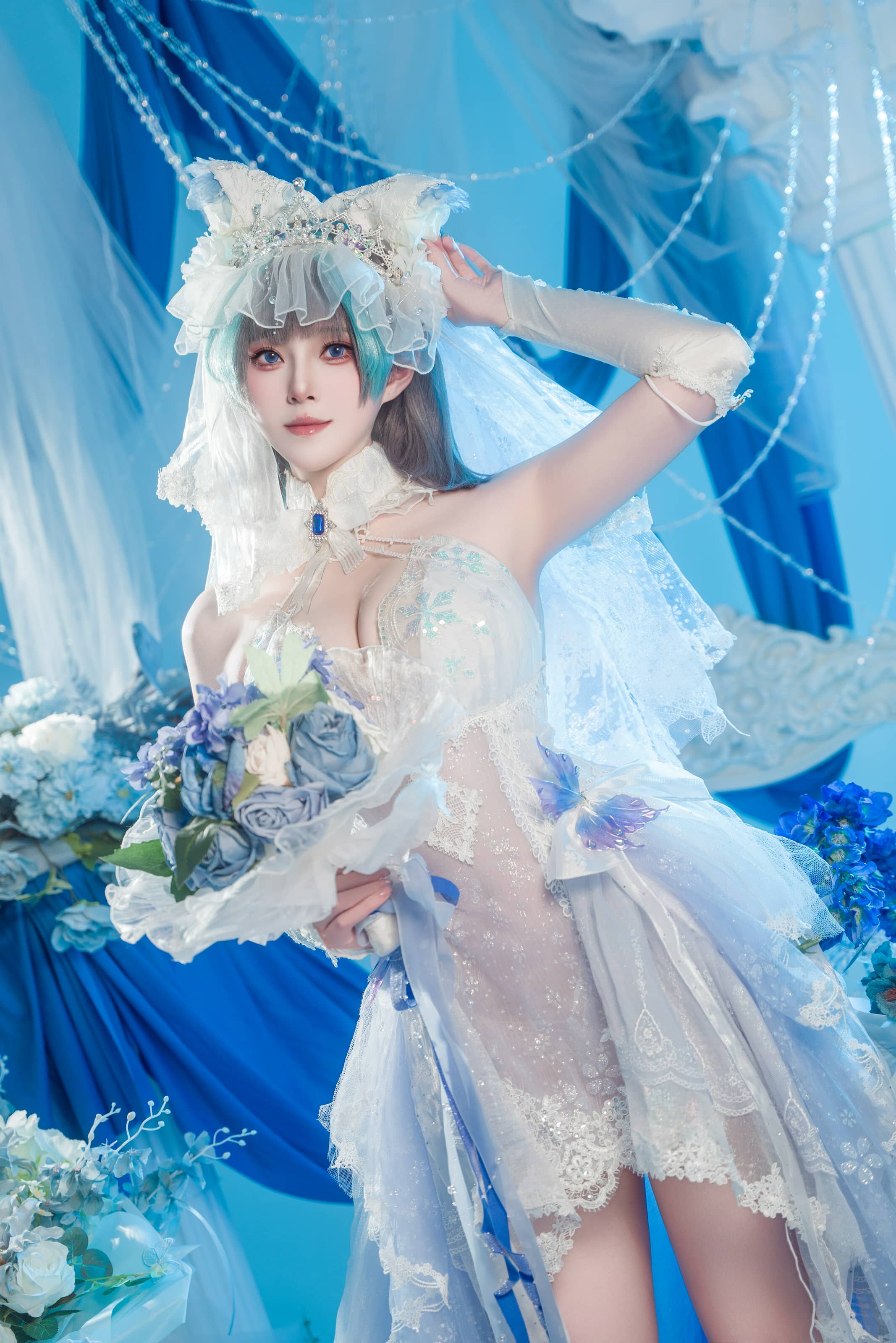 Natsuko_夏夏子 碧蓝航线 柴郡婚纱