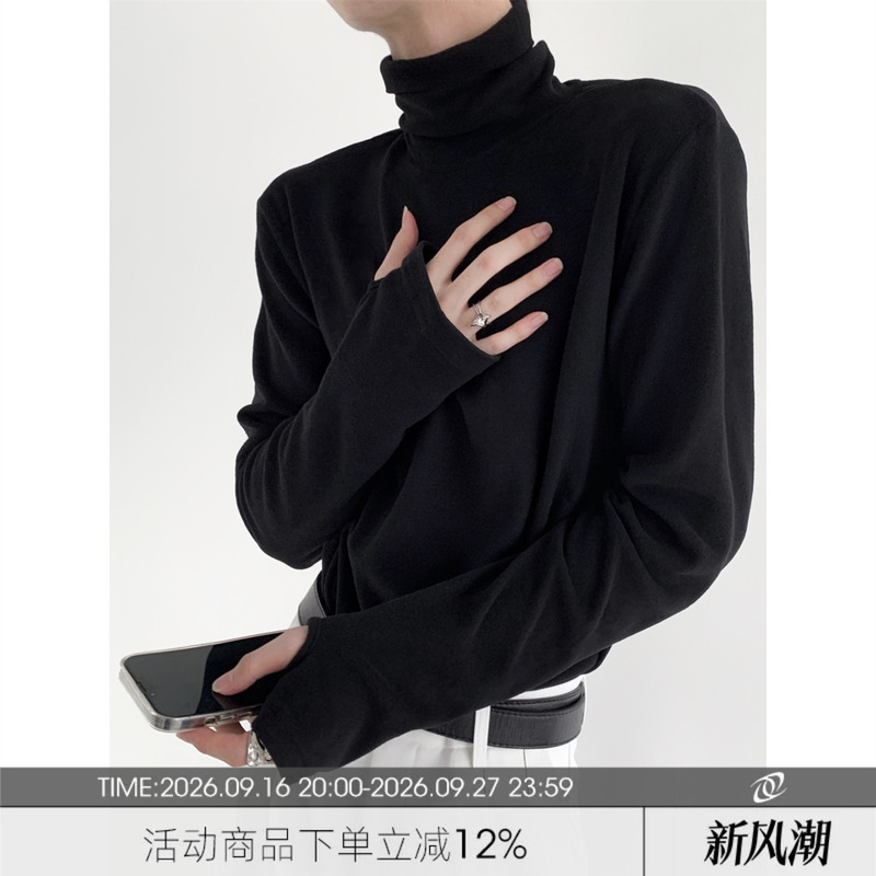 Autumn Mountain Style/Everyone Has One of These Soft and Versatile Turtleneck Base Shirts for Men, with a High-End Feel, Suitable for Layering in Autumn and Winter, Long-Sleeved T-Shirt