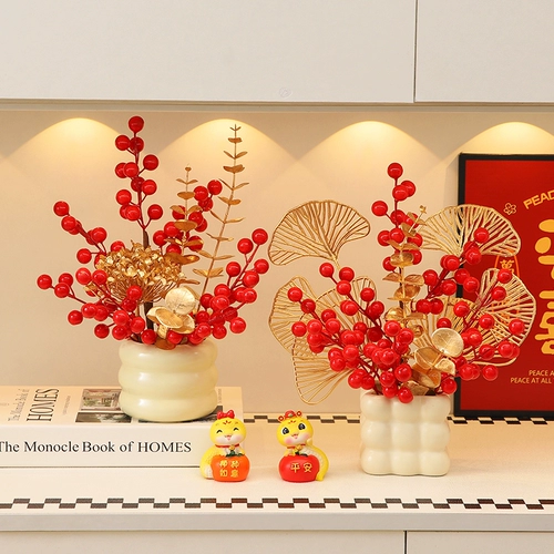 2025 год Змеи, С Новым годом, Процветание, Украшение рабочего стола с красными фруктами, Радость новоселья, Шкаф под телевизор в гостиной, Украшение дома