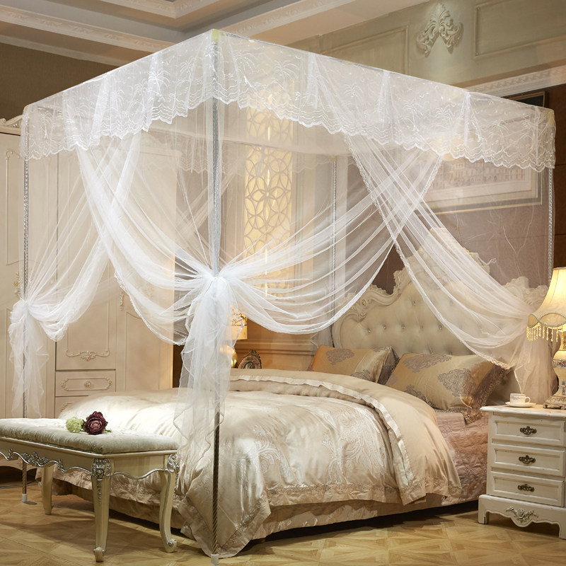 Mosquito nets household old - fashioned 1 5m 3 - door Princess court bedroom 1 8m bed single - door floor encryption stainless steel