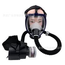 Rechargeable portable electric air supply gas mask spherical gas full face mask connected to airway tube long tube respirator