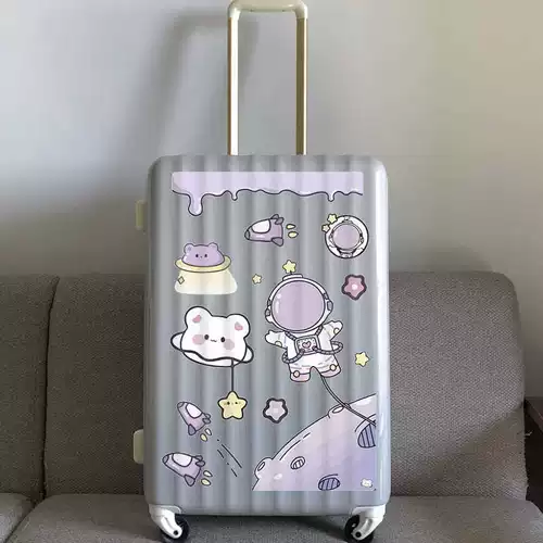 Мультяшный космонавт, большой водонепроницаемый чемодан, наклейка, наклейки, не оставляет клея