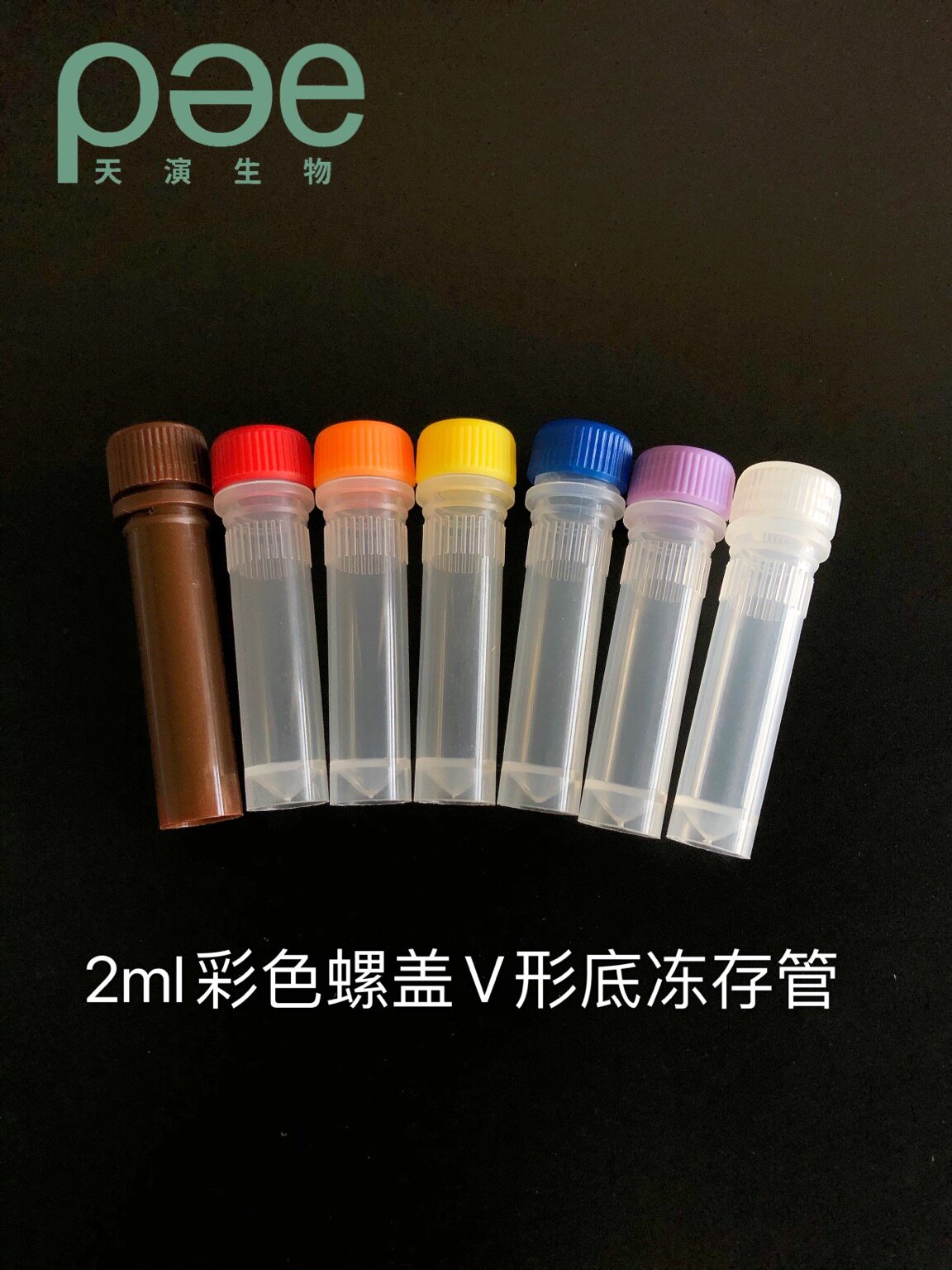 D004-2ml l螺盖 V形底可立样品冻存管  可配透明/彩色链盖/无链盖
