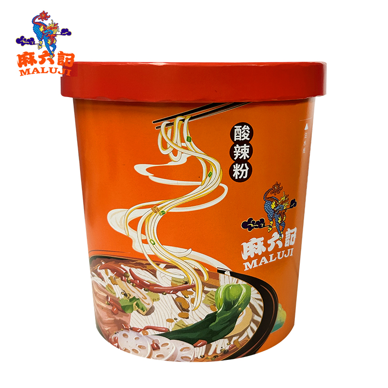 麻六记酸辣粉256g桶装粉丝粉条冲泡即食方便速食麻辣粉官方旗舰店