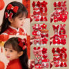 New Year Children's Hairpin Red Bow Duckbill Clip Hair Accessory Little Girl Bangs Side Clip Hairpin Hair Clip