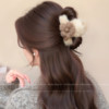 Large Brown Floral Plush Hair Clip for Women, Suitable for Thick Hair, Korean Style Hair Accessory
