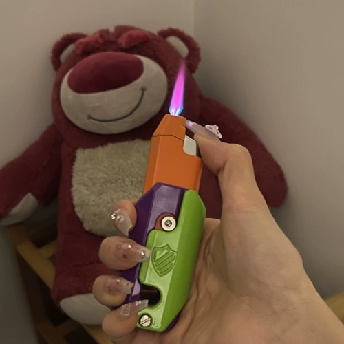 Мультяшная ветрозащитная розовая милая зажигалка, градиент