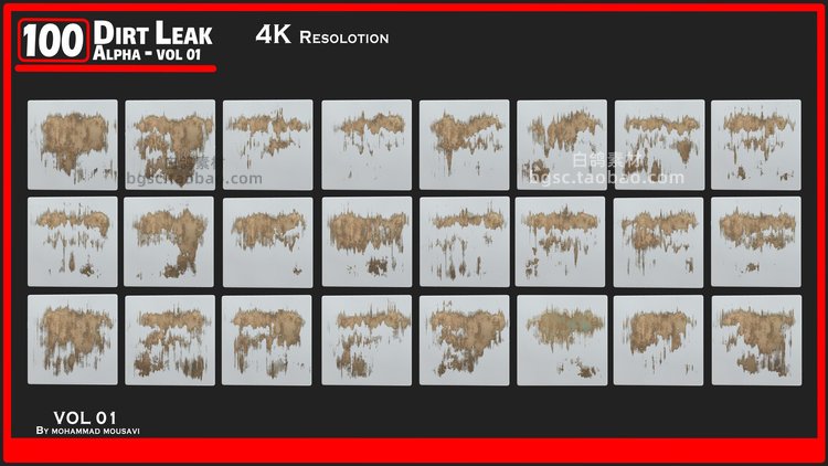 图片[8]-4K污垢zbrush泄漏Alpha纹理sp贴图sd涂抹C4D油刷痕迹blender素材-cg男孩