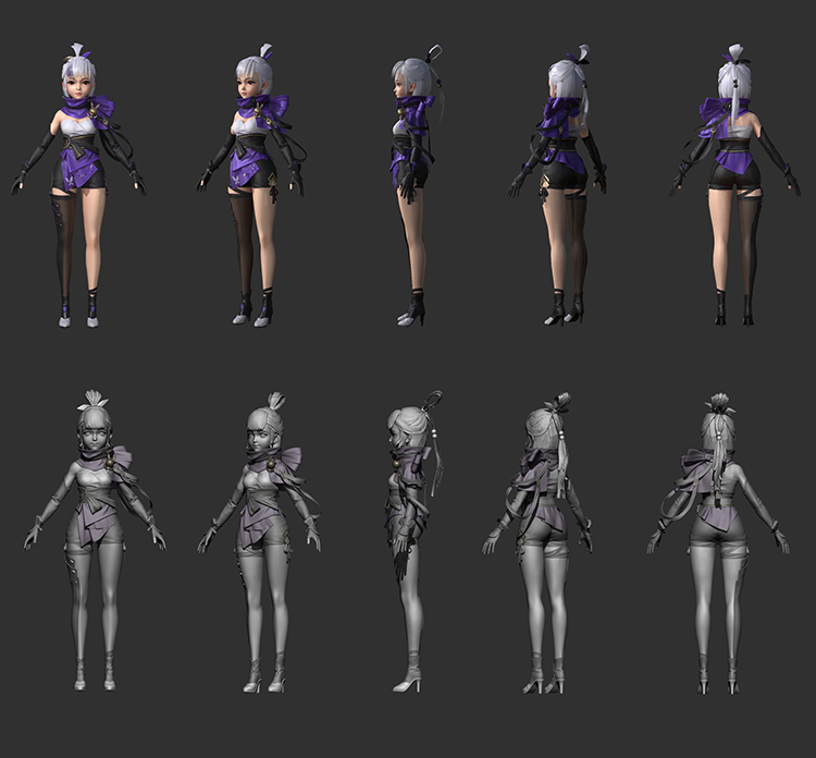 图片[3]-3D max古风萝莉仙侠武侠人物模型zbrush建模渲染CG设计素材源文件-cg男孩