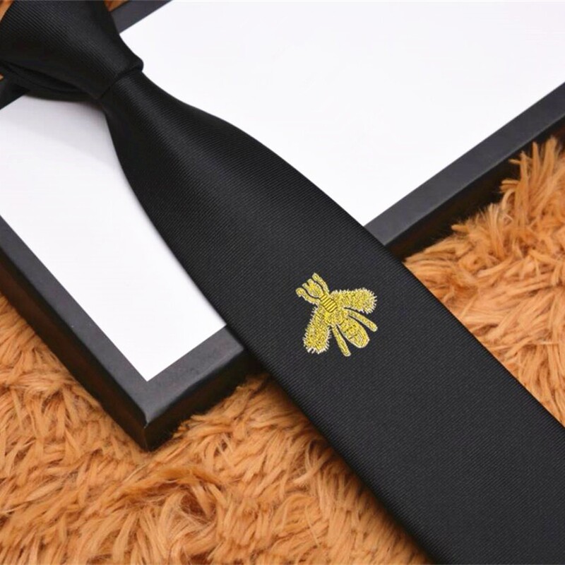 Trendy Brand g Brand Bee Tie for Men, Tiger Head Design, Business Gift for Friends, Pilot, Graduation, Wedding, Groom Gift Box