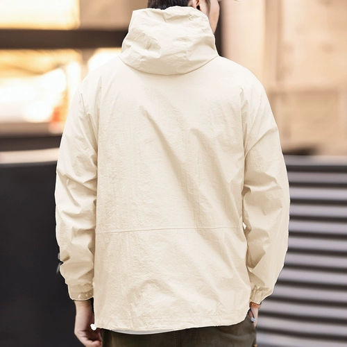 格蓝鹿 Мужская летняя тонкая быстросохнущая одежда для защиты от солнца, дорожная легкая и тонкая толстовка с капюшоном, куртка для отдыха, оверсайз