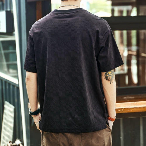 格蓝鹿 Ретро трехмерная летняя тонкая футболка с коротким рукавом, в американском стиле, 3D, оверсайз