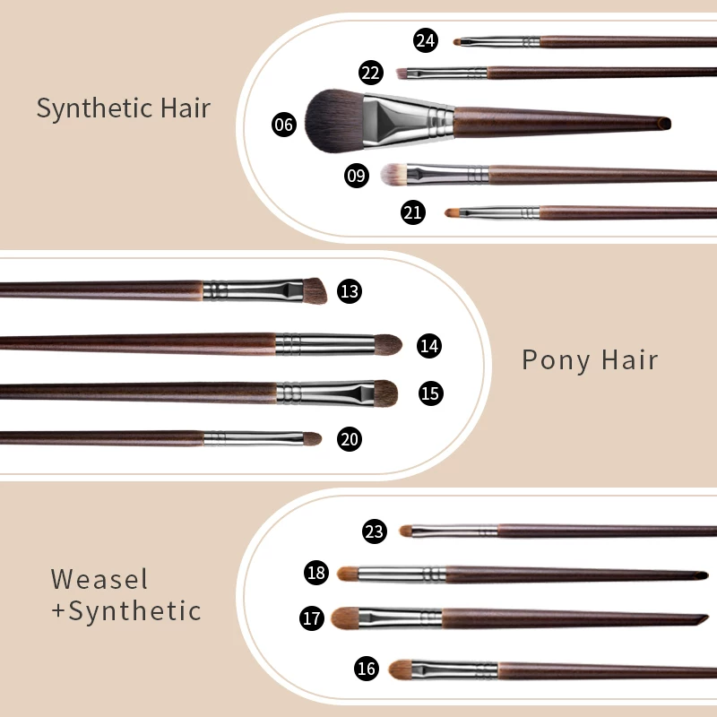 OVW Pro makeup brushes set eye shadow foundation powder eyel