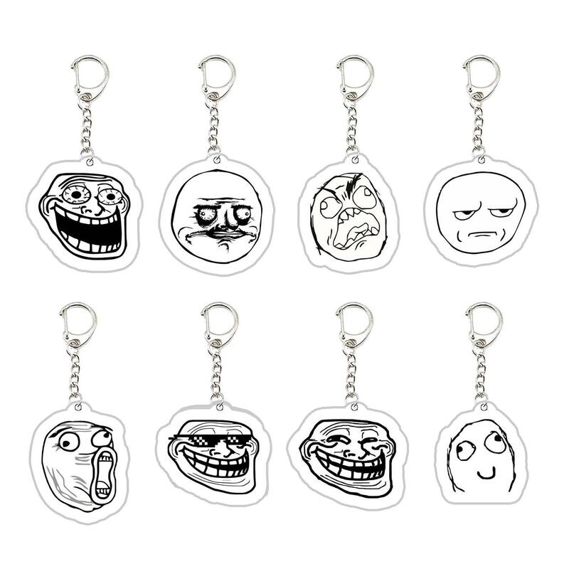 Stone-Faced Acrylic Keychain DIY Creative Prank Funny Sand Sculpture Pet Backpack Pendant Gift Giving