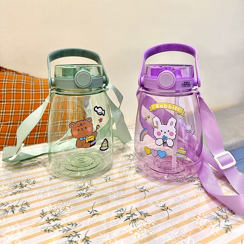 Вместительная и большая летняя высококачественная детская спортивная бутылка со стаканом, трубочка, популярно в интернете