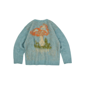 MeltingSadness(MTSS) 22AW Mushroom Jacquard Wool Brushed Cardigan