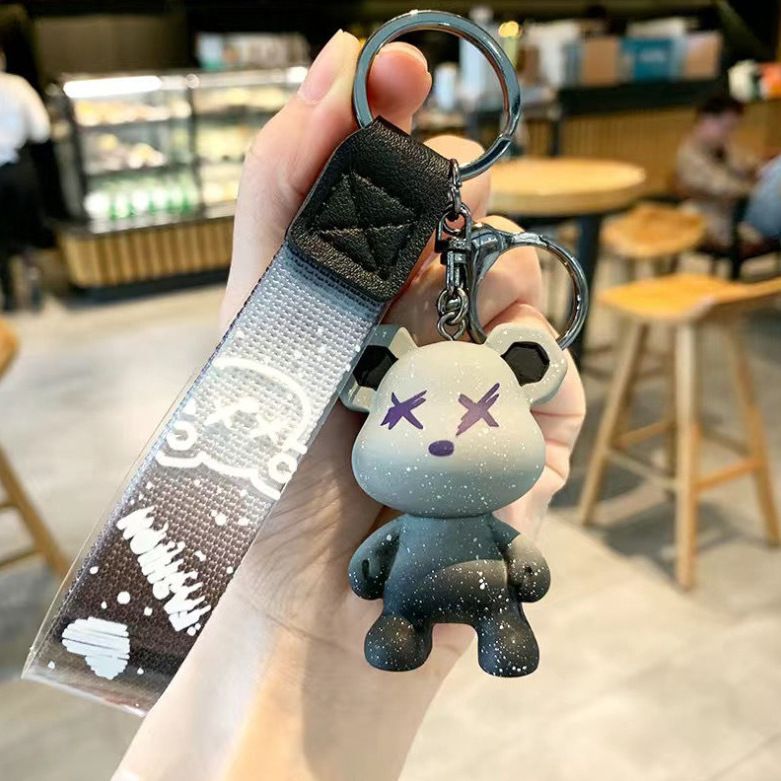Color-Changing Bear Creative Keychain Bear Car Couple Key Pendant Doll Backpack Decoration Small Gift