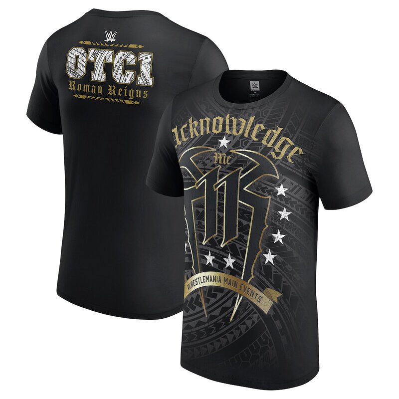 Wwe Roman Reigns 11Th Wrestlemania Main Event Short Sleeve Tribal Chief Cotton T-Shirt Roman Reigns