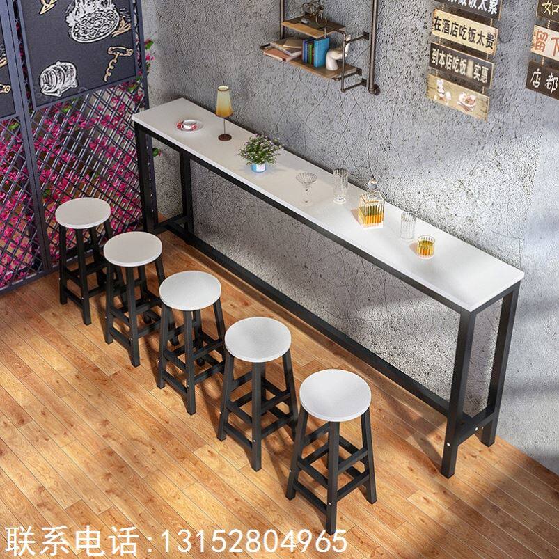 Bar desk Easy by wall Commercial narrow table Home Round Table Milk Tea Shop Table And Chairs Combine High Foot Bar Table Chair-Taobao