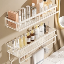 Cream-style towel rack bathroom punch-free wall-mounted storage rack single-pole bathroom toilet storage rack