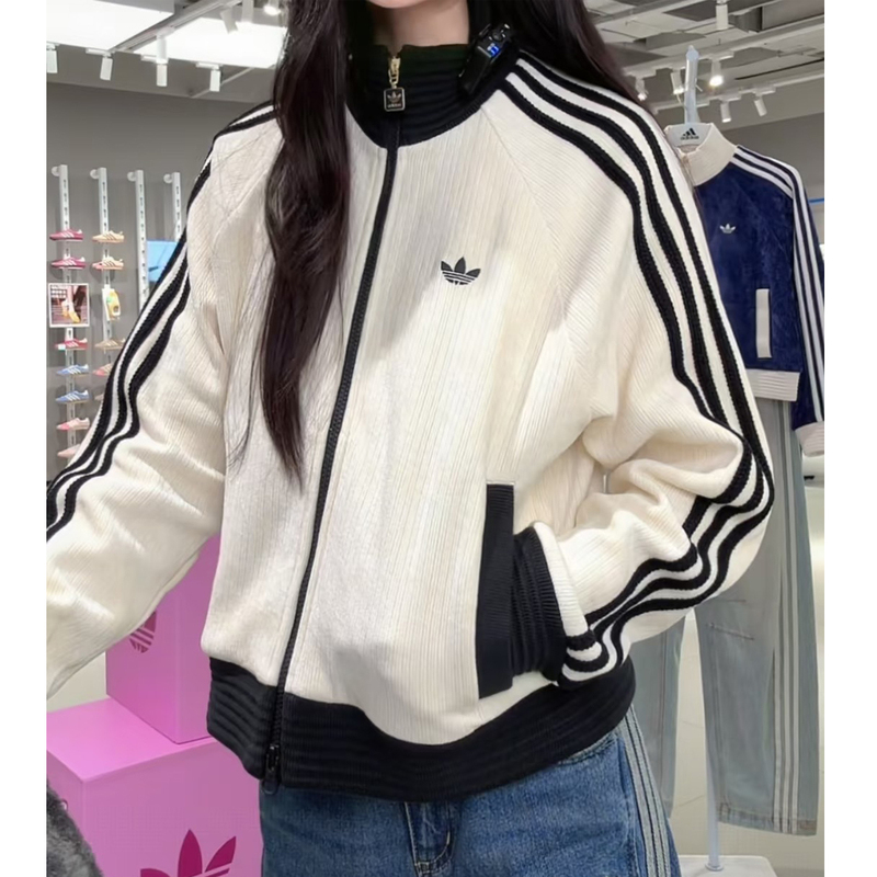 Song Yuqi's Same Style Clover 26 New Women's Autumn Retro Jacket with Stand Collar Corduroy Knitted Cotton Coat Jn*722 Song Yuqi's Same Style Clover 26 New Women's Autumn Retro Jacket with Stand Collar Corduroy Knitted Cotton Coat Jn*722