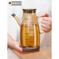 German imported precision glass oil pot does not hang oil and leak-proof oil bottle with scale kitchen soy sauce vinegar seasoning bottle large