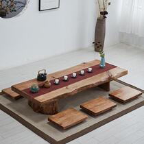 Floor table small low table solid wood large whole board tatami coffee table bay window table Zen sitting floor