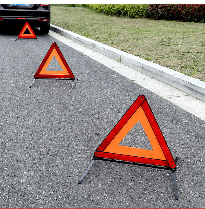 Car Annual Inspection Reflective Warning Sign Tripod Sign for Vehicle Hazard Fault Safety Parking Sign Foldable Triangle Stand