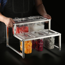 Ice Powder Pendulum Stall Tool Ingredients Box Commercial Net Red Snack Car Ingredients Seasoning Intake of a stock Milk Tea Shop Fruit