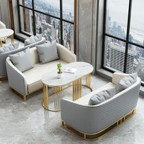 Light luxury hotel lobby negotiation sofa deck sales office club beauty salon business reception reception table and chair combination