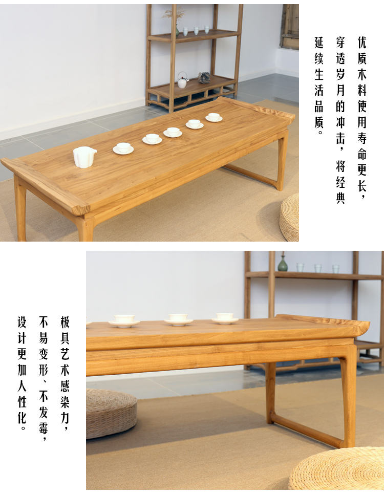 Bàn trà Elm cổ kiểu Nhật Bản Tatami Bàn thấp Zen Bàn trà Walnut đen Đồ nội thất bằng gỗ rắn Bàn mới kiểu Trung Quốc - Bàn trà bàn trà tròn mặt đá