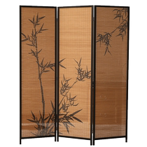 New Chinese Screen Bamboo Sticker Custom Tea Room Partition Bamboo-made Living Room Barrier Small Family Style National Wind Bamboo Movie Balcony