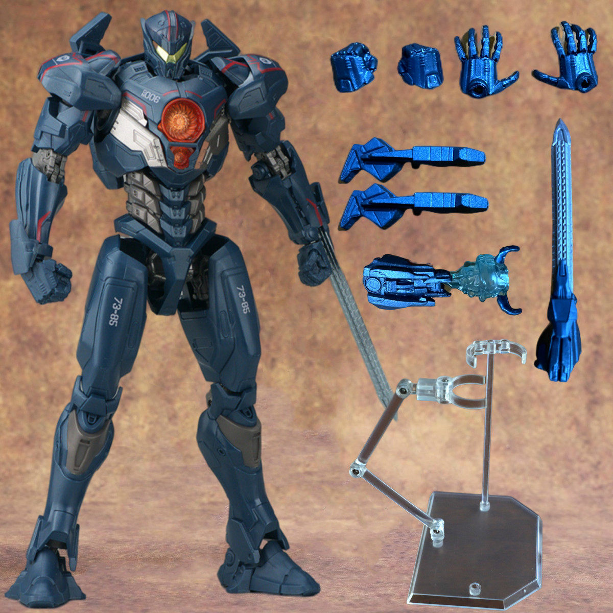 NECA Ring Pacific Everbright Vecent Revenge Model Erkaklar uchun Erkaklar uchun Motorli o'yinchoq Qo'l-Office Robot