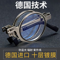 Middle-aged and elderly reading glasses for women and men imitation retro ultra-light round portable reading glasses HD folding anti-blue light radiation