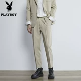 Playboy, костюм, демисезонные трендовые повседневные штаны, свободный прямой крой