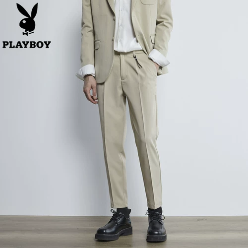 Playboy, костюм, демисезонные трендовые повседневные штаны, свободный прямой крой