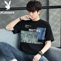 Playboy, летняя хлопковая тонкая футболка, короткий рукав, оверсайз