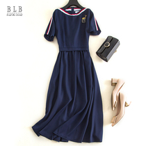 2022 Summer Dress New Super Fairy Short Sleeve Woman Taste Long Dress Foreign Air Style Fashion slim fit straight shoulder one-piece dress