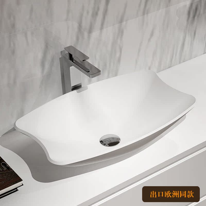 Extremely simple and luxurious artificial stone terrace basin creative bathroom washbasin washbasin integrated table basin minimalist washbasin
